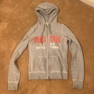 Grey Hollister Zip-up sweatshirt